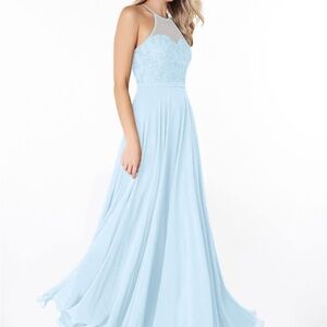 Azazie Blue Halter Gown for Prom